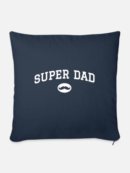 Super Papa Schnurrbart - Sofakissenbezug 45 x 45 cm - Navy