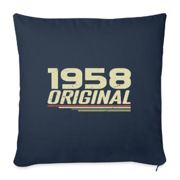 Né en 1958 Vintage 1958 Anniversaire Rétro 1958 - Housse de coussin décorative 45 x 45 cm - bleu marine - Devant