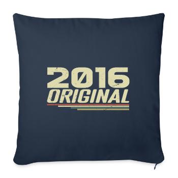 Né en 2016 Vintage 2016 Anniversaire Rétro 2016 - Housse de coussin décorative 45 x 45 cm - bleu marine - Devant