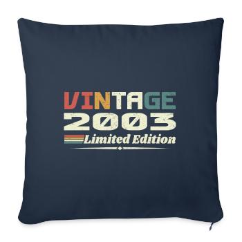 Vintage 2003 Cadeau 2003 Anniversaire 2003 Retro - Housse de coussin décorative 45 x 45 cm - bleu marine - Devant