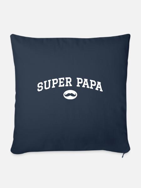 Super Papa Schnurrbart - Sofakissenbezug 45 x 45 cm - Navy