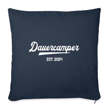 Dauercamper Camping 2024 Camper Wohnmobil Urlaub - Sofakissenbezug 45 x 45 cm - Navy - Vorne