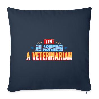 Vétérinaire - Je suis vétérinaire - Housse de coussin décorative 45 x 45 cm - bleu marine - Devant