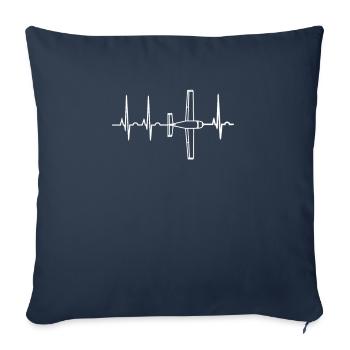 Airplane Pilot Heartbeat - Sofa pillowcase 17,3'' x 17,3'' (45 x 45 cm) - navy - Front