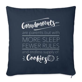 Großeltern Regeln Geschenk - Sofakissenbezug 45 x 45 cm - Navy - Vorne