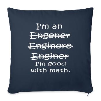 Engineer engineer math - Sofa pillowcase 17,3'' x 17,3'' (45 x 45 cm) - navy - Front