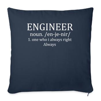 Engineer saying - Sofa pillowcase 17,3'' x 17,3'' (45 x 45 cm) - navy - Front