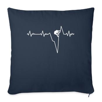 Climbing heartbeat - Sofa pillowcase 17,3'' x 17,3'' (45 x 45 cm) - navy - Front