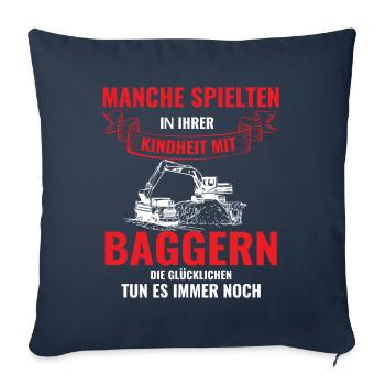 Bagger Baggerfahrer Geschenk - Sofakissenbezug 45 x 45 cm - Navy - Vorne