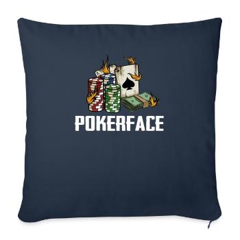 Pokerface Pokern Poker - Sofakissenbezug 45 x 45 cm - Navy - Vorne