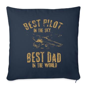 Pilot pilot saying father - Sofa pillowcase 17,3'' x 17,3'' (45 x 45 cm) - navy - Front