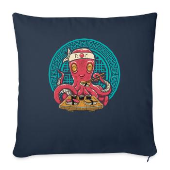 Sushi Japanese Octopus - Sofa pillowcase 17,3'' x 17,3'' (45 x 45 cm) - navy - Front
