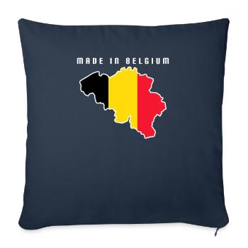 Made in Belgium Né du drapeau de football de mon pays - Housse de coussin décorative 45 x 45 cm - bleu marine - Devant