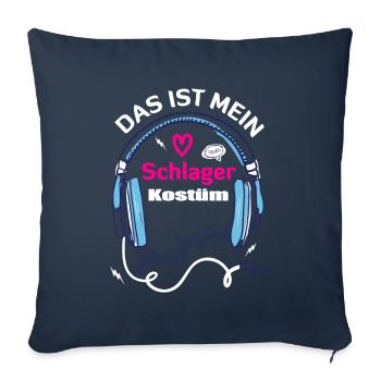 Tee-shirt fête de costume pop Schlager - Housse de coussin décorative 45 x 45 cm - bleu marine - Devant