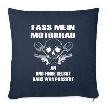 Cadeau de motard moto - Housse de coussin décorative 45 x 45 cm - bleu marine - Devant