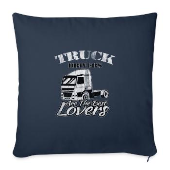 Cadeau d'amour de camionneur - Housse de coussin décorative 45 x 45 cm - bleu marine - Devant