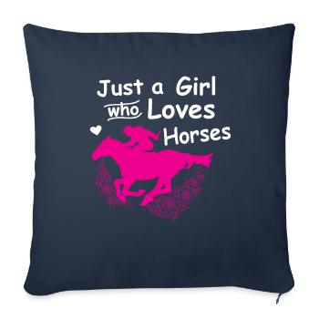 Horse riding horse saying - Sofa pillowcase 17,3'' x 17,3'' (45 x 45 cm) - navy - Front