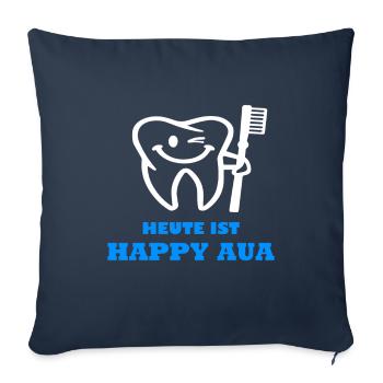 Dentiste Happy Bobsa Rengaine Cadeau - Housse de coussin décorative 45 x 45 cm - bleu marine - Devant