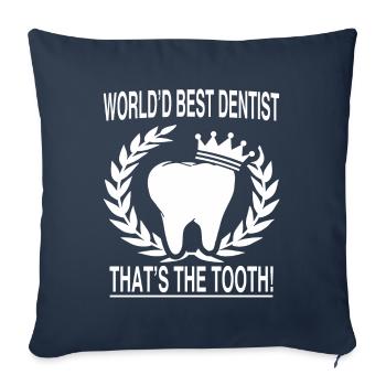 Dentiste dentistes dire cadeau - Housse de coussin décorative 45 x 45 cm - bleu marine - Devant