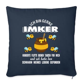 Imker lustiger Spruch Bienen - Sofakissenbezug 45 x 45 cm - Navy - Vorne