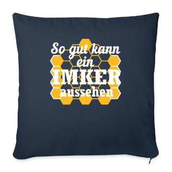 Imker Bienen Spruch Geschenk - Sofakissenbezug 45 x 45 cm - Navy - Vorne