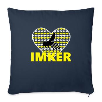 Imker Bienen Biene Herz Geschenk - Sofakissenbezug 45 x 45 cm - Navy - Vorne