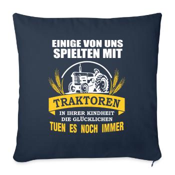 Traktor Traktorfahrer Traktoren Spruch Geschenk - Sofakissenbezug 45 x 45 cm - Navy - Vorne