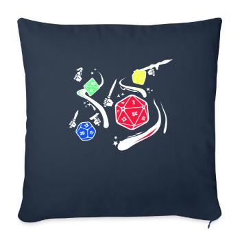 Cool jeu de dés T-shirt - Housse de coussin décorative 45 x 45 cm - bleu marine - Devant