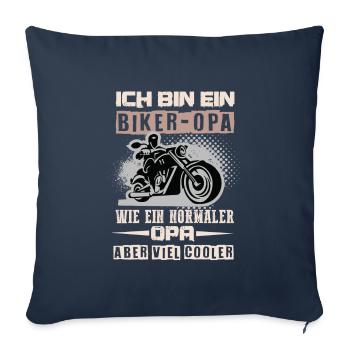 Biker Grandpa Motorcycle Motorcyclist - Sofa pillowcase 17,3'' x 17,3'' (45 x 45 cm) - navy - Front