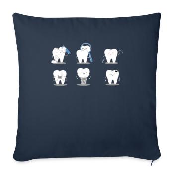 T-shirt Drôle Cadeau Dentiste Docteur Dents - Housse de coussin décorative 45 x 45 cm - bleu marine - Devant
