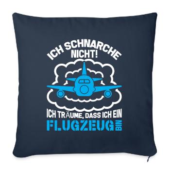 Do not snore I dream that I'm an airplane - Sofa pillowcase 17,3'' x 17,3'' (45 x 45 cm) - navy - Front