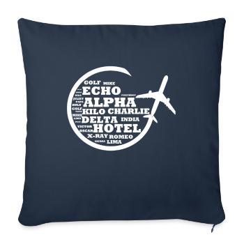 Pilot Alphabet Pilot Gift - Sofa pillowcase 17,3'' x 17,3'' (45 x 45 cm) - navy - Front