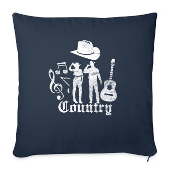 Country Music Western T-Shirt - Sofa pillowcase 17,3'' x 17,3'' (45 x 45 cm) - navy - Front