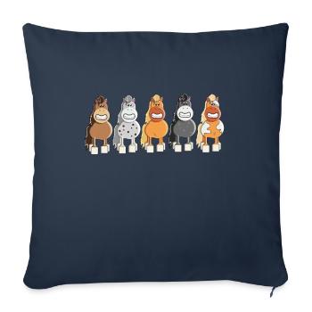 Horse riding horses funny gift - Sofa pillowcase 17,3'' x 17,3'' (45 x 45 cm) - navy - Front