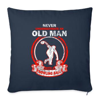 Bowling Bowling Vieil homme disant - Housse de coussin décorative 45 x 45 cm - bleu marine - Devant