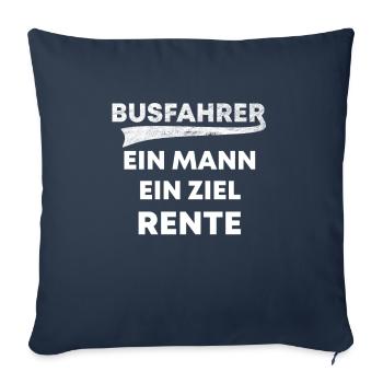 Chauffeur de bus un autobus de retraite pensionné - Housse de coussin décorative 45 x 45 cm - bleu marine - Devant