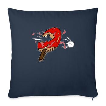 Joueur de tennis de table - Housse de coussin décorative 45 x 45 cm - bleu marine - Devant