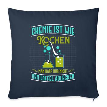 Chemistry Is Like Cooking Funny Chemist Lab - Sofa pillowcase 17,3'' x 17,3'' (45 x 45 cm) - navy - Front