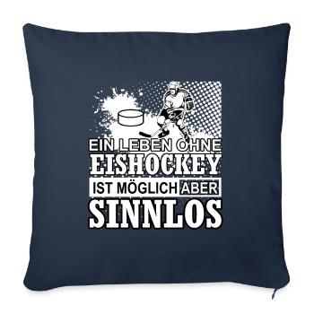 Ice hockey - Sofa pillowcase 17,3'' x 17,3'' (45 x 45 cm) - navy - Front