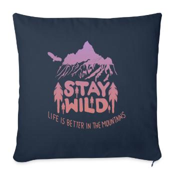Hiking forest mountains - Sofa pillowcase 17,3'' x 17,3'' (45 x 45 cm) - navy - Front
