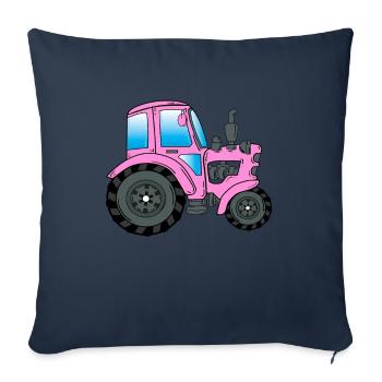 Tracteur Trekker conducteur de tracteur - Housse de coussin décorative 45 x 45 cm - bleu marine - Devant