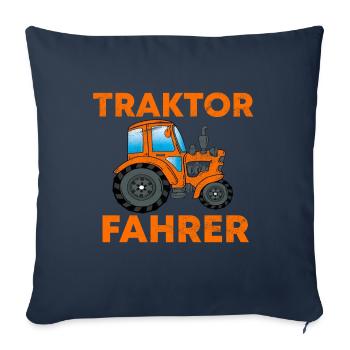 TRACTEUR TRAKTOR TREKKER - Housse de coussin décorative 45 x 45 cm - bleu marine - Devant
