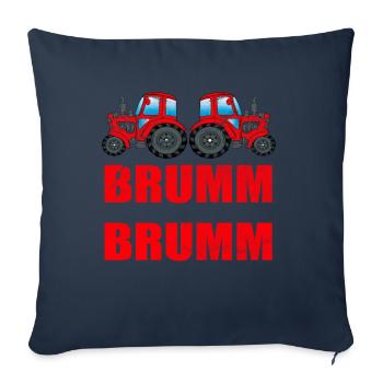 TRACTEURS TRAKTOR TREKKER - Housse de coussin décorative 45 x 45 cm - bleu marine - Devant