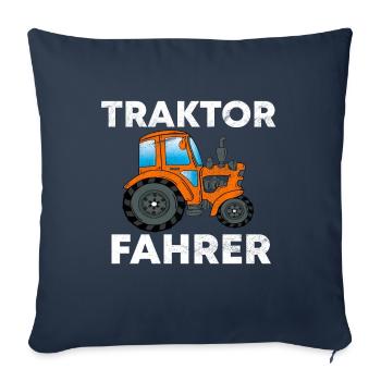 TRACTEURS TRACTEURS - Housse de coussin décorative 45 x 45 cm - bleu marine - Devant