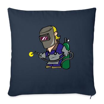 Soudeur schweisser t-shirt cadeau - Housse de coussin décorative 45 x 45 cm - bleu marine - Devant