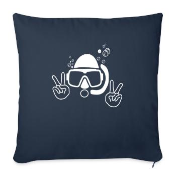 Diving diver - Sofa pillowcase 17,3'' x 17,3'' (45 x 45 cm) - navy - Front