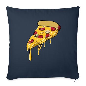 Pizza love pizza piece - Housse de coussin décorative 45 x 45 cm - bleu marine - Devant