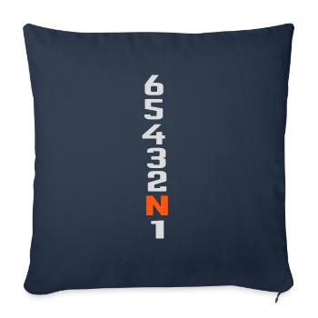 Changement de vitesse de moto - Housse de coussin décorative 45 x 45 cm - bleu marine - Devant