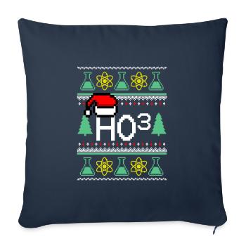 Ho ho ho Noël - Housse de coussin décorative 45 x 45 cm - bleu marine - Devant
