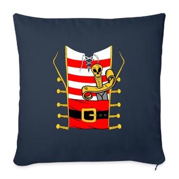 Costume de pirate haloween - Housse de coussin décorative 45 x 45 cm - bleu marine - Devant